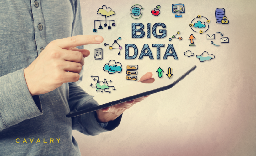 A photo illustration with icons showing what constitutes big data.